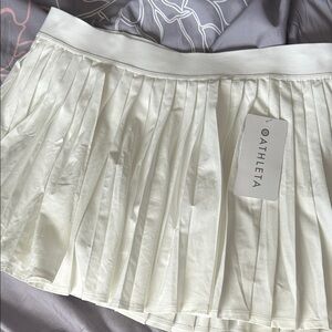 Athleta Women's Cream Pleated Mini Skirt